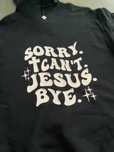 Jesus is King & Sorry. Cant. Jesus. Bye. Adult/Youth Hoodie - SHIPS FREE