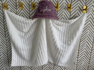 Mauve Oxford Bath Hoodie/Hooded Towel