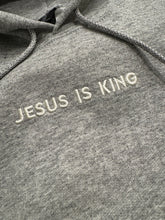 Load image into Gallery viewer, STOCK SALE AS PICTURED - Gray Adult Medium with Jesus is King embroidered in ivory