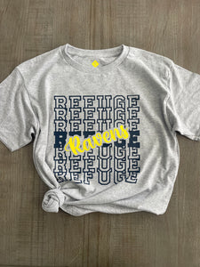Refuge Ravens Heather Gray Short Sleeve T-shirt, Long Sleeve T-Shirt, Crewneck Sweatshirt