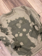 Load image into Gallery viewer, Detroit Crewneck Olive Bleach Dyed Sweatshirt