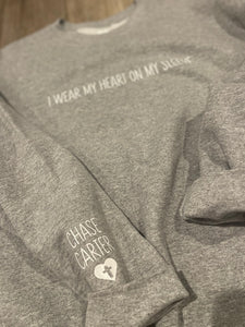 Cross in heart - I wear my heart on my sleeve sweatshirt - SHIPS FREE