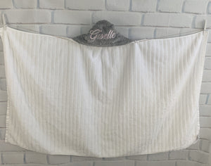 Gray Paisley Bath Hoodie/Hooded Towel
