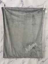 Load image into Gallery viewer, Flat Gray with White Oxford Back Blanket No Ruffle