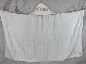 Flat White Gray Embroidery Bath Hoodie/Hooded Towel