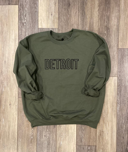 Detroit Crewneck Olive Sweatshirt