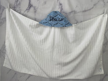 Load image into Gallery viewer, Baby Blue/Navy Lattice Navy Embroidery Bath Hoodie/Hooded Towel