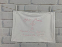 Load image into Gallery viewer, White with Pink Embroidery Baptism Towel