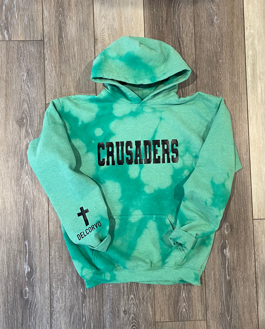 Crusaders Youth Bleach Dyed Green Hoodie