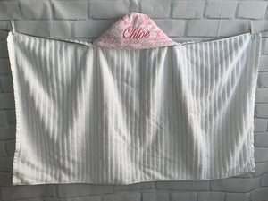 Pink Damask Bath Hoodie/Hooded Towel