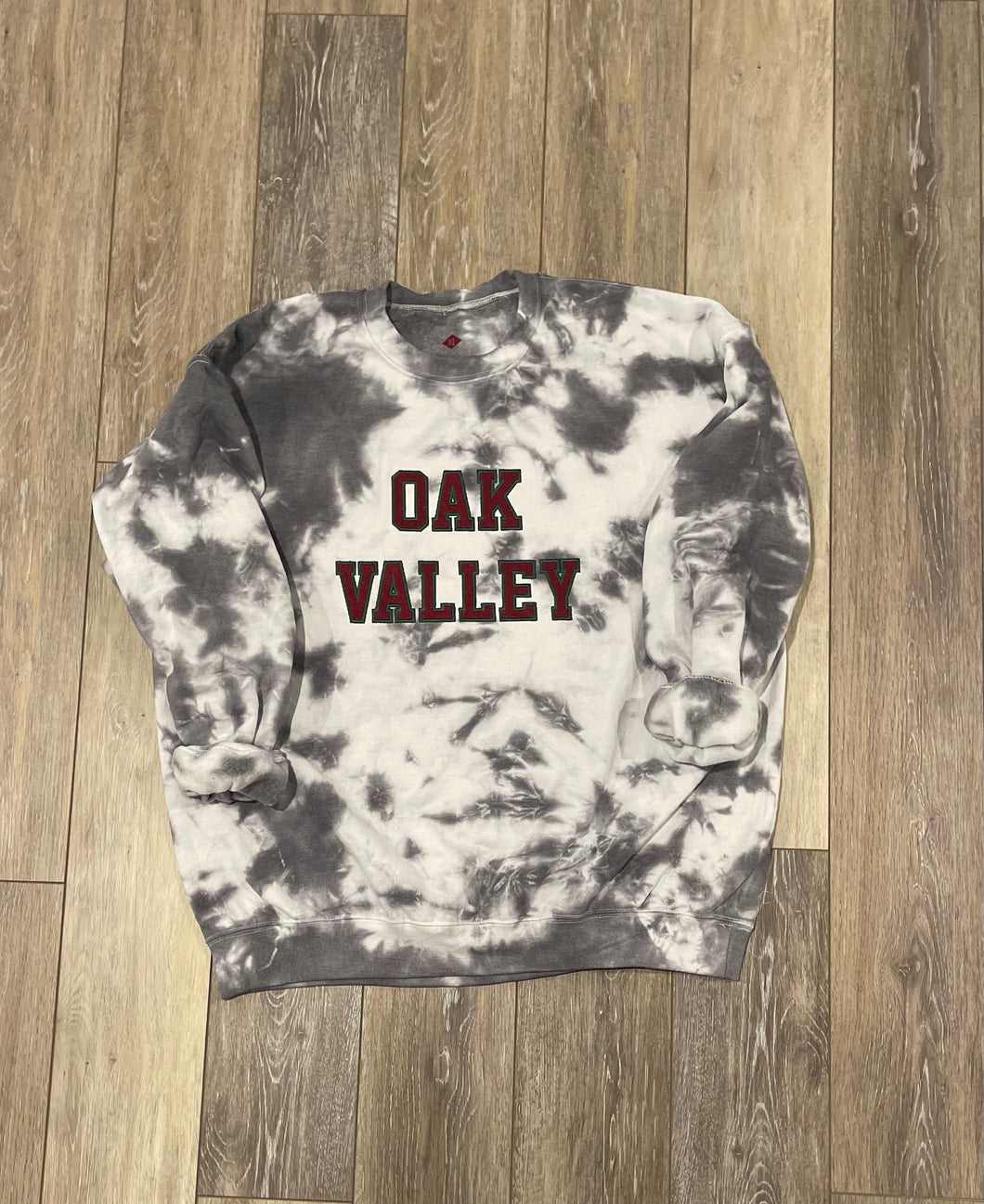 Hand Dyed Charcoal Embroidered Oak Valley Sweatshirt