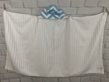 Load image into Gallery viewer, Blue/White Chevron Bath Hoodie/Hooded Towel