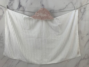 Pink Lattice White Embroidery Bath Hoodie/Hooded Towel