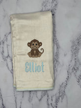 Load image into Gallery viewer, Organic Unbleached Monkey Burp Cloth