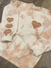 Load image into Gallery viewer, Hand Dyed Tan Hearts Sweatshirt