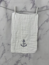 Load image into Gallery viewer, Anchor &amp; Monogram Burp Cloth