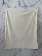 Load image into Gallery viewer, Ivory pebble with flat ivory Back Blanket Black Embroidery No Ruffle