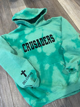 Load image into Gallery viewer, Crusaders Youth Bleach Dyed Green Hoodie