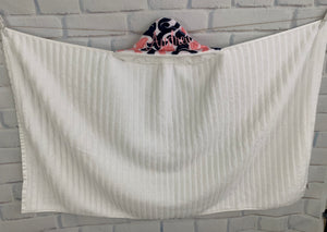 Coral, Navy & White Art Deco Bath Hoodie/Hooded Towel