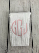 Load image into Gallery viewer, Pink Monogram Burp Cloth