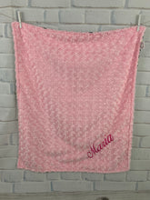 Load image into Gallery viewer, Pink/Green/Black Paisley with Pink Swirly Back Blanket No Ruffle