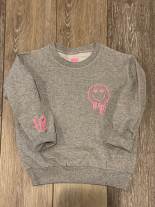 Toddler Crewneck Sweatshirt with Drippy Emoji
