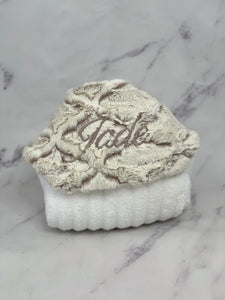 Ivory/Taupe Lattice Bath Hoodie/Hooded Towel