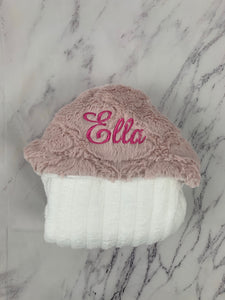 Pink Lattice Hot Pink Embroidery Bath Hoodie/Hooded Towel