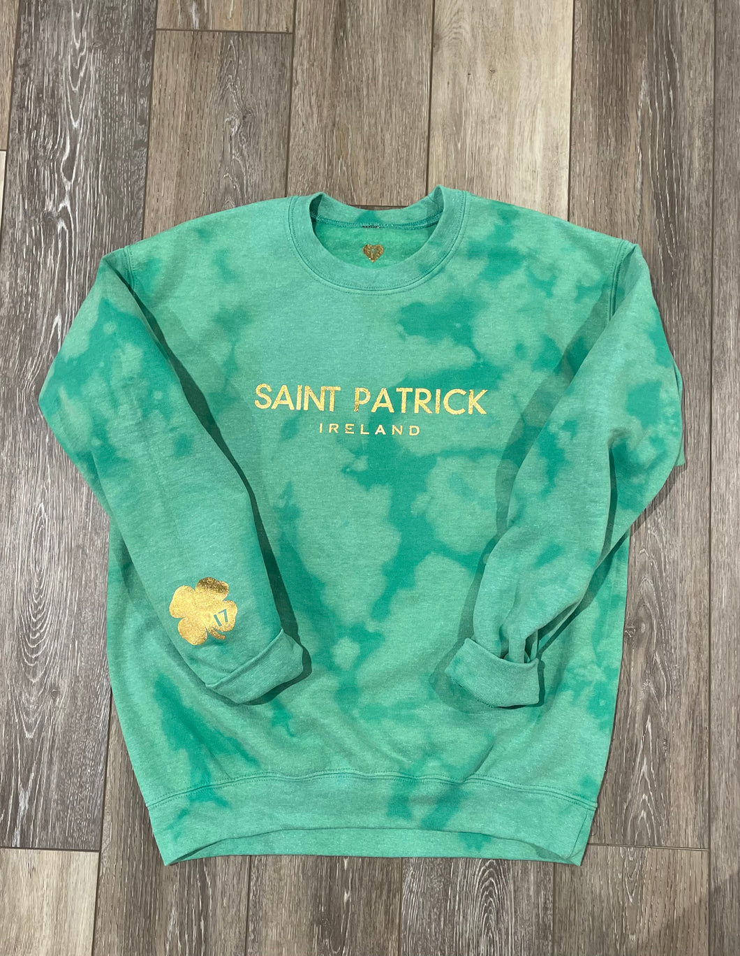 Saint Patrick Green Bleach Dyed Sweatshirt
