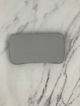 Load image into Gallery viewer, Gray Linen with Gray Trim &amp; White  Embroidery Baby Wipe Case