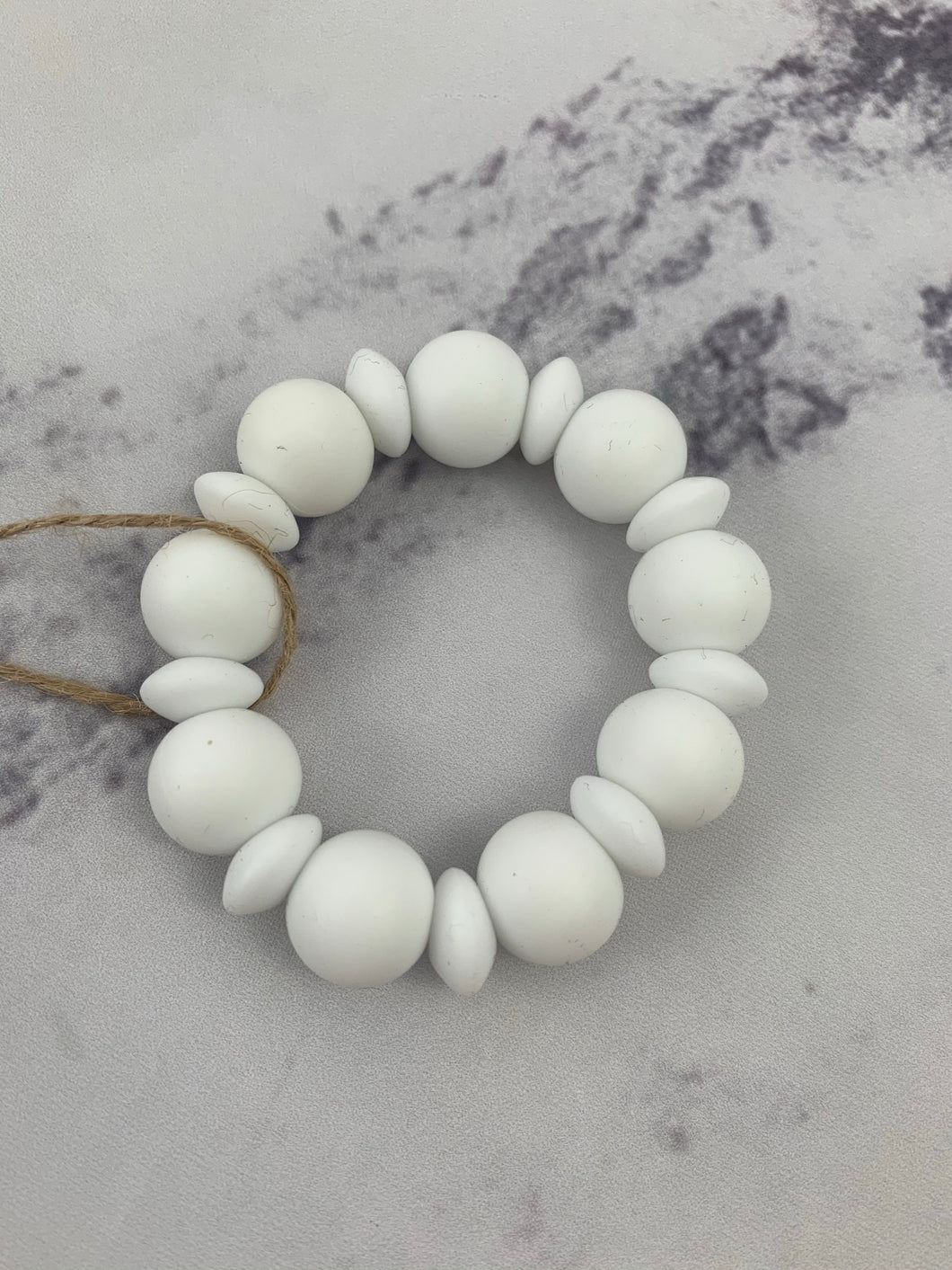 Teething Ring & Bracelet - White