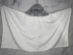 Gray/Black Lattice Black Embroidery Bath Hoodie/Hooded Towel