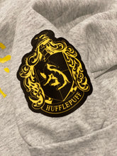 Load image into Gallery viewer, Hogwarts Alumni Sweatshirt with Hufflepuff Crest on Sleeve