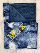 Load image into Gallery viewer, Navy Tie Dye Navy Bubble Chartreuse Embroidery No Ruffle Gift Set